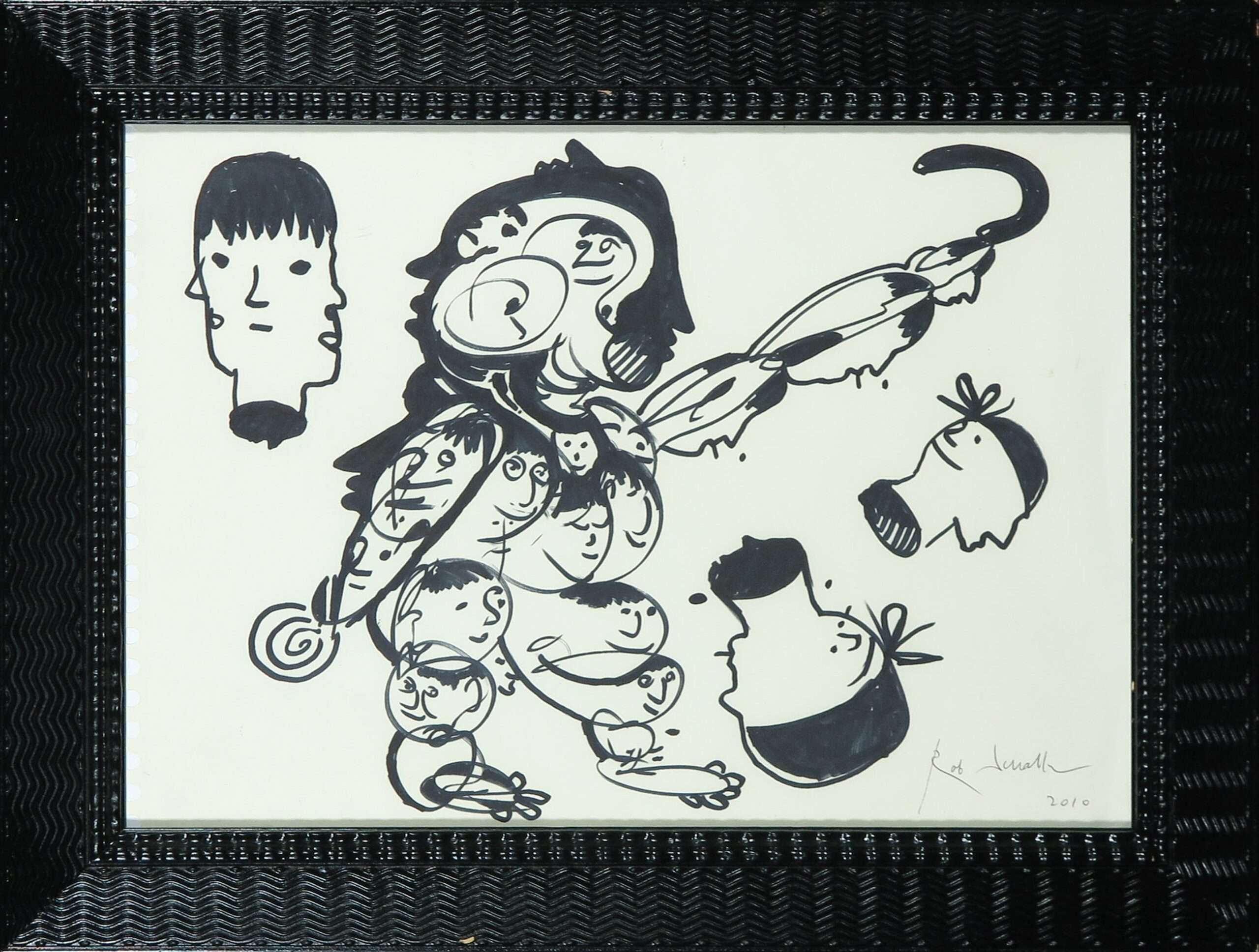 Rob Scholte - Stifttekening "Hoofden"